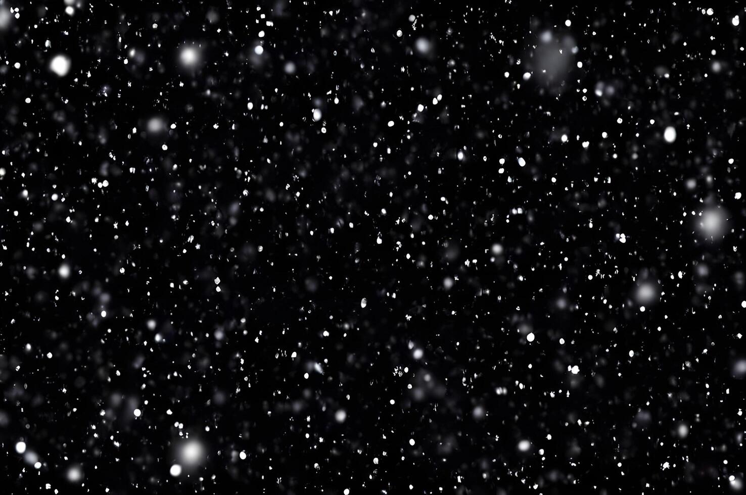 Detailed Snowfall Overlay Image Isolated on Black Background Perfect for Dynamic Visual Effects photo