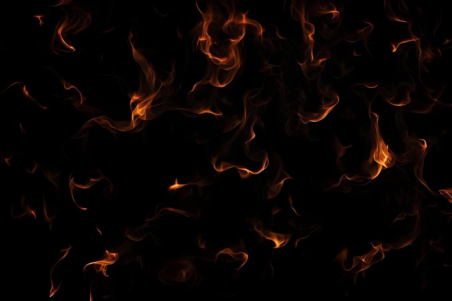 Intense Burning Fire Effect Overlay Image Isolated on Black Background photo