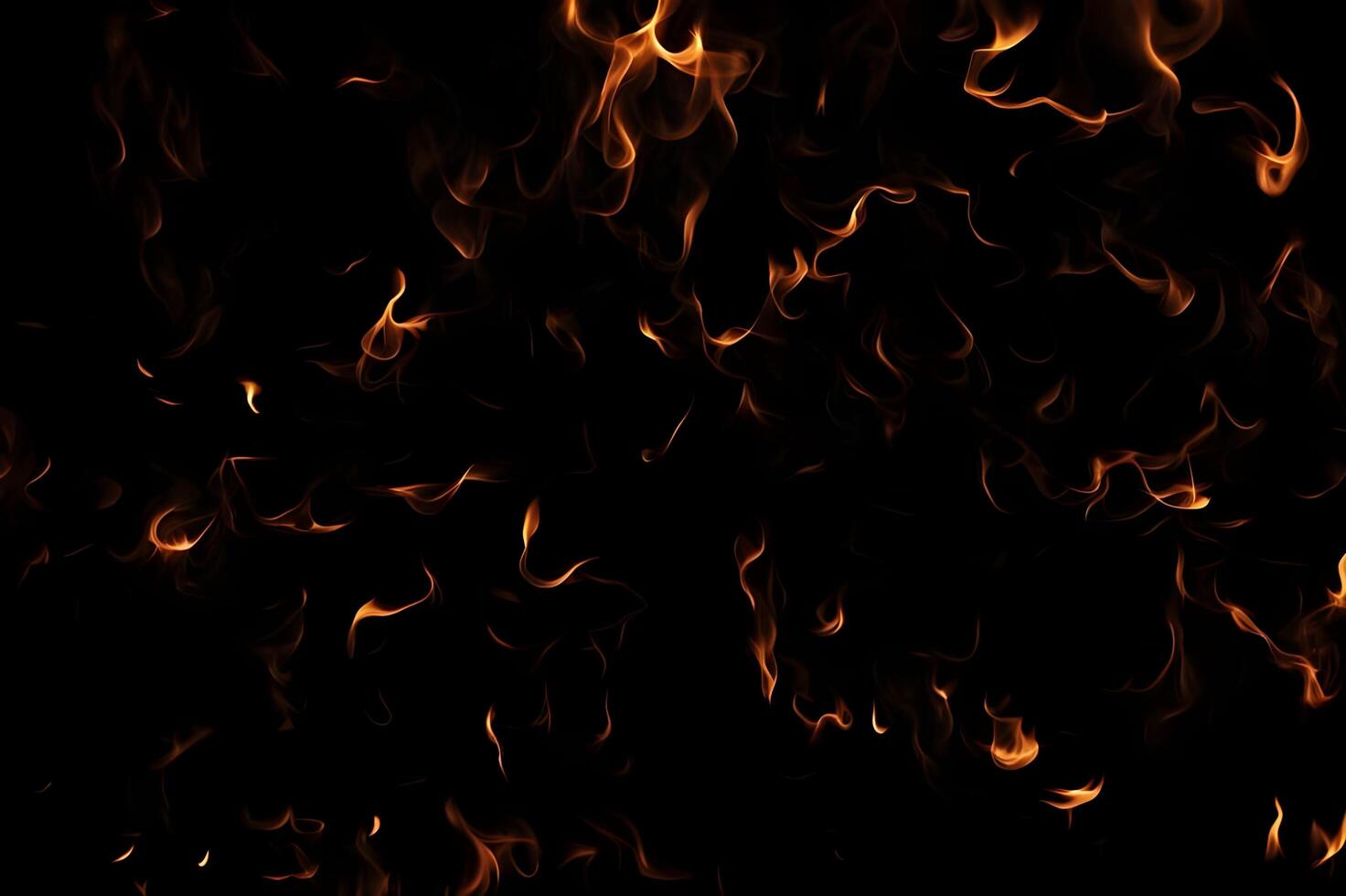 Intense Burning Fire Effect Overlay Image Isolated on Black Background photo