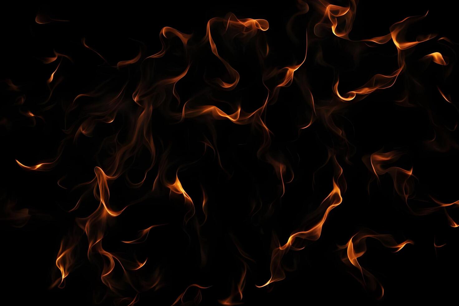 Intense Burning Fire Effect Overlay Image Isolated on Black Background photo
