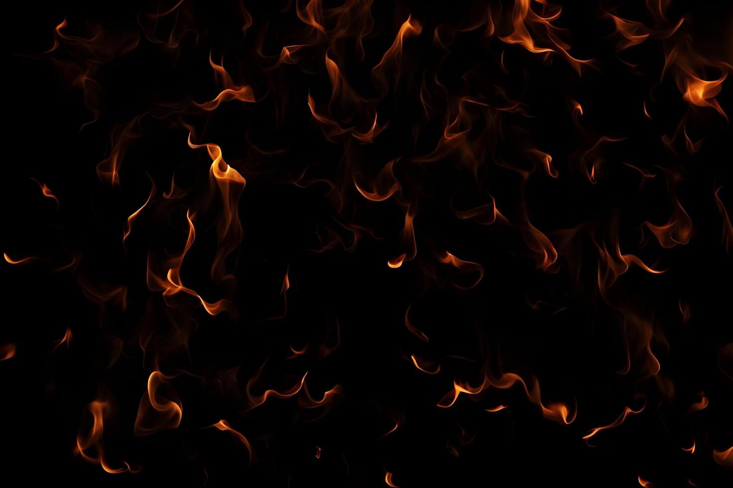 Intense Burning Fire Effect Overlay Image Isolated on Black Background photo