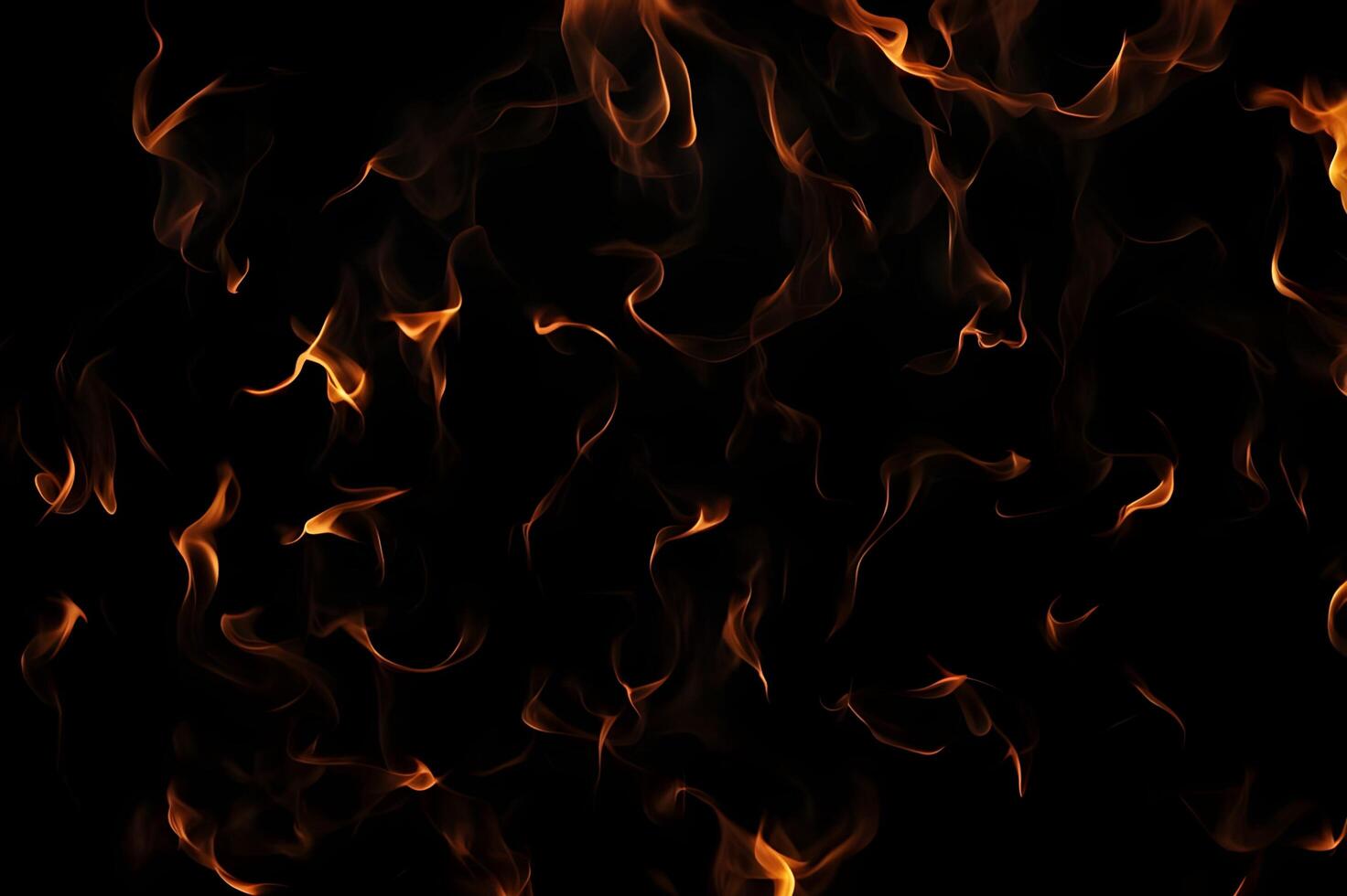 Intense Burning Fire Effect Overlay Image Isolated on Black Background photo