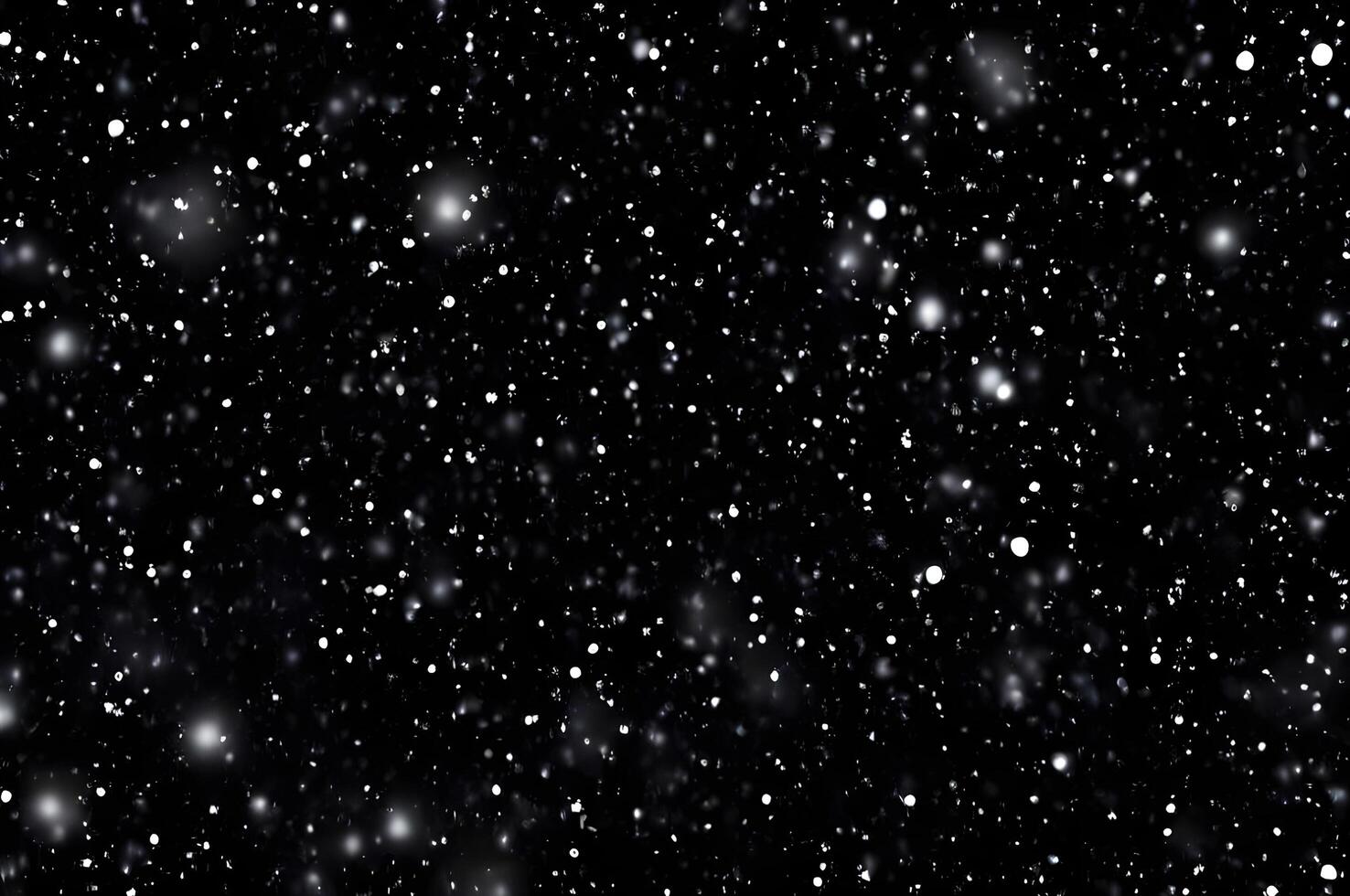 Detailed Snowfall Overlay Image Isolated on Black Background Perfect for Dynamic Visual Effects photo