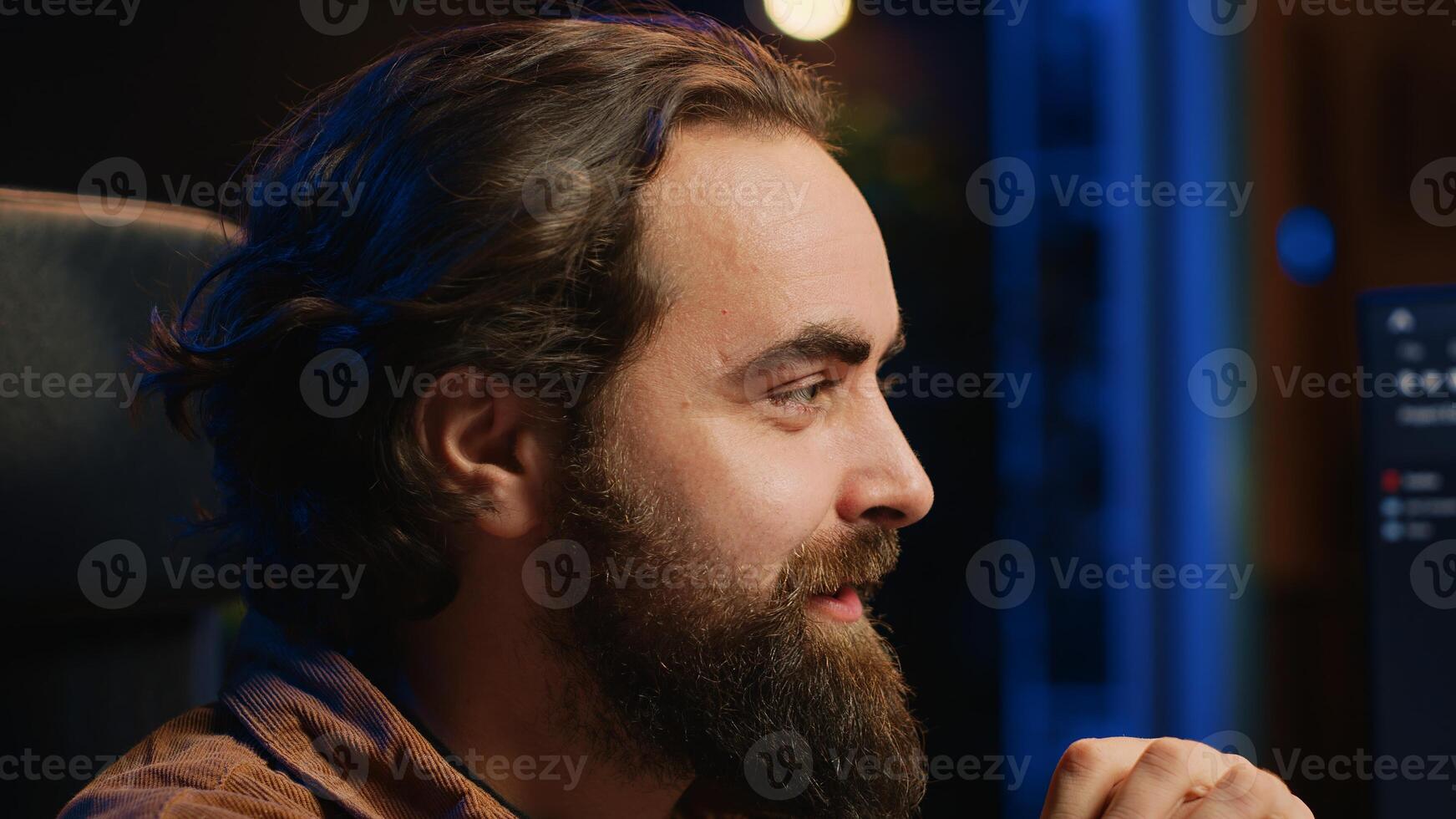Technician feeling relieved after removing all code bugs, having burst of emotion. Smiling IT professional celebrating after solving script errors, shaking fist from happiness, camera A close up photo