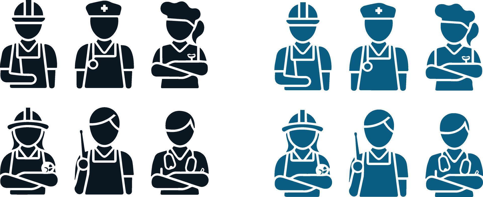 People of different professions together outline illustration, People of different professions, worker of different profession, workers, labor day, workers day, professional workers vector