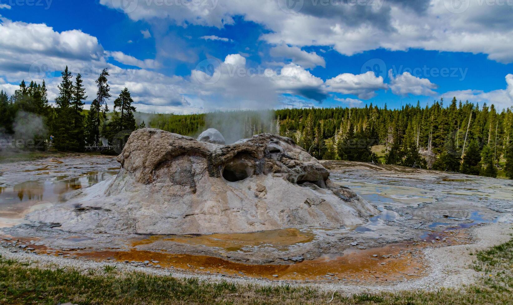 Boiling water bubbler Geyser. Active geyser with major eruptions. Yellowstone NP, Wyoming, US photo