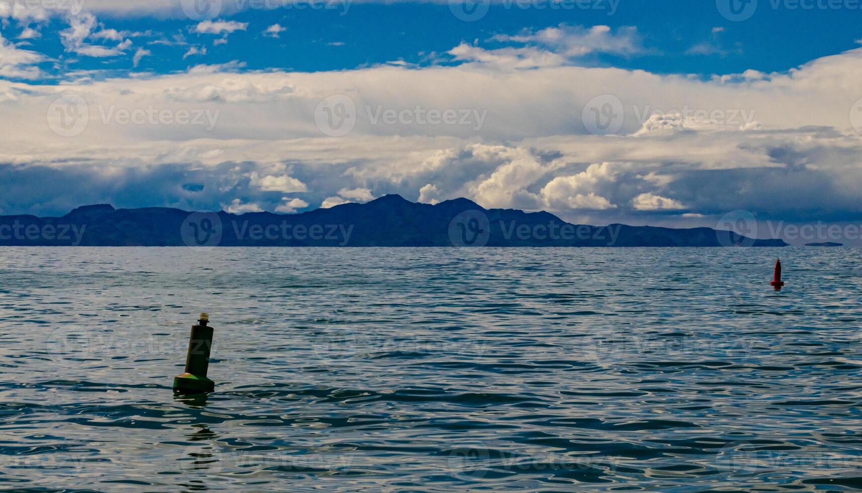The navigational buoy swings on the water in the Great Salt Lake photo