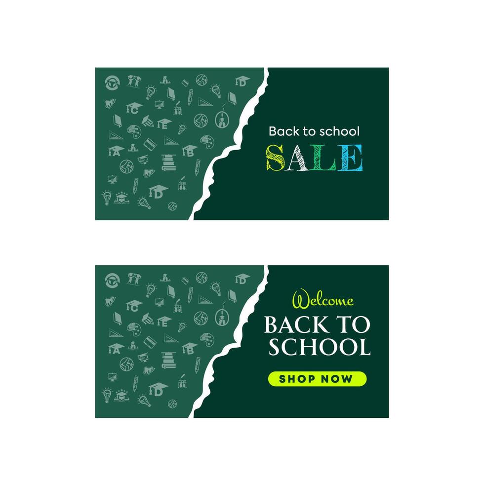 Back to school sale banner vector