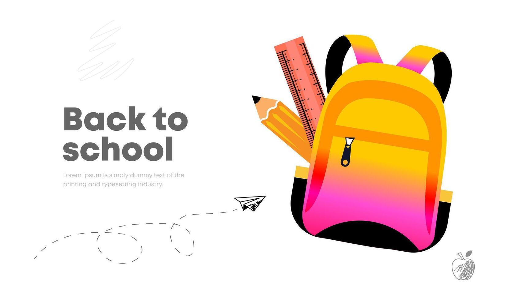 Back to school banner, poster vector