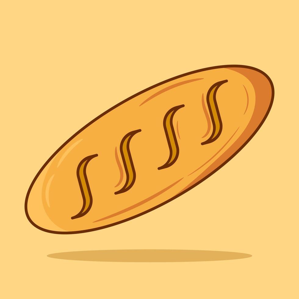 Bread flat design illustration. Food object illustration. Flat cartoon style vector