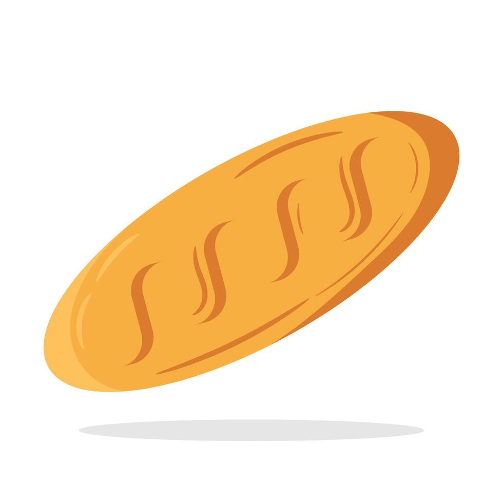Bread flat design illustration. Food object illustration. Flat cartoon style vector