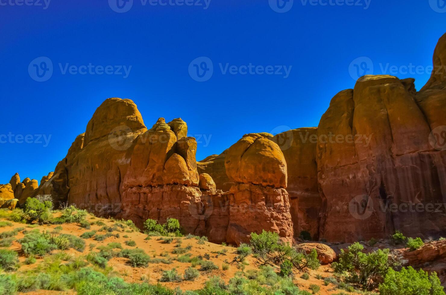 Eroded landscape, Arches National Park, Moab, Utah, US photo