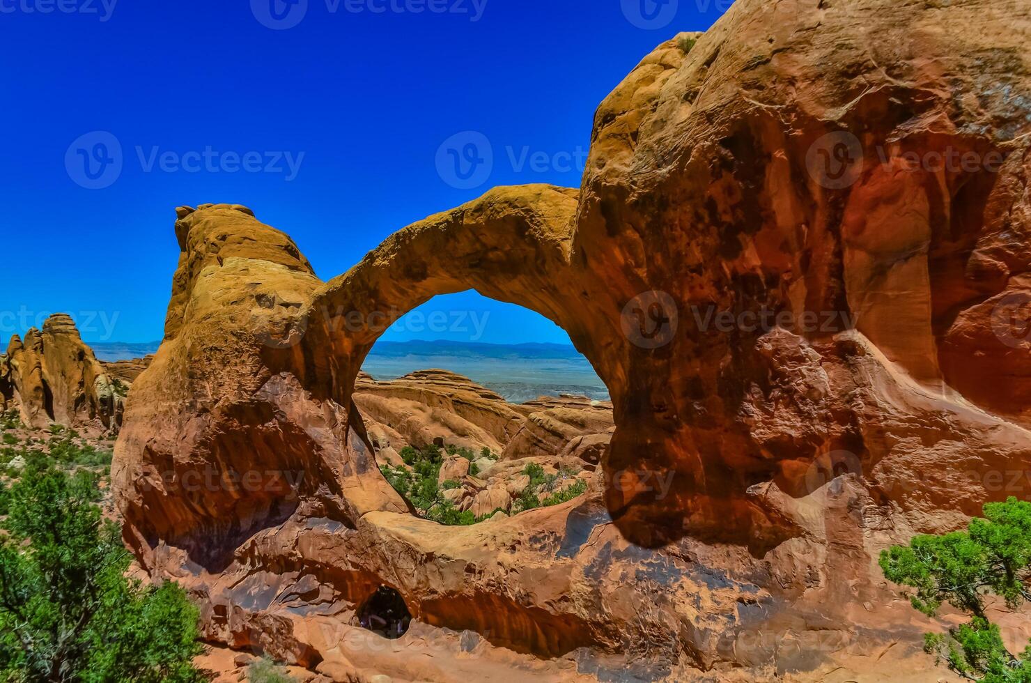 Oblique view of Double O Arch. Arches National Park, Utah, MOAB, US photo