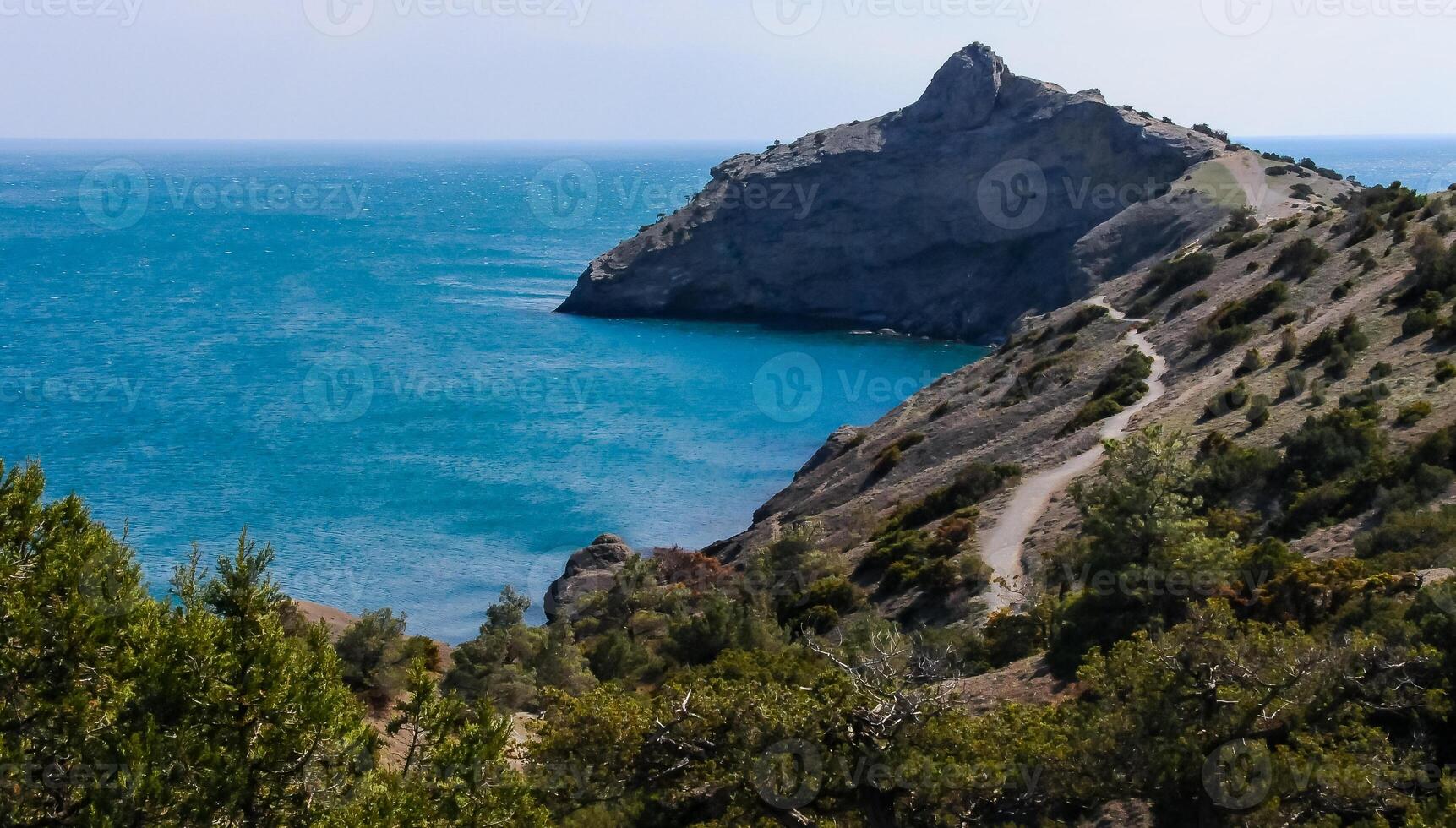 Crimean landscape, view of Cape Kapchik, Novy Svet, Crimea photo