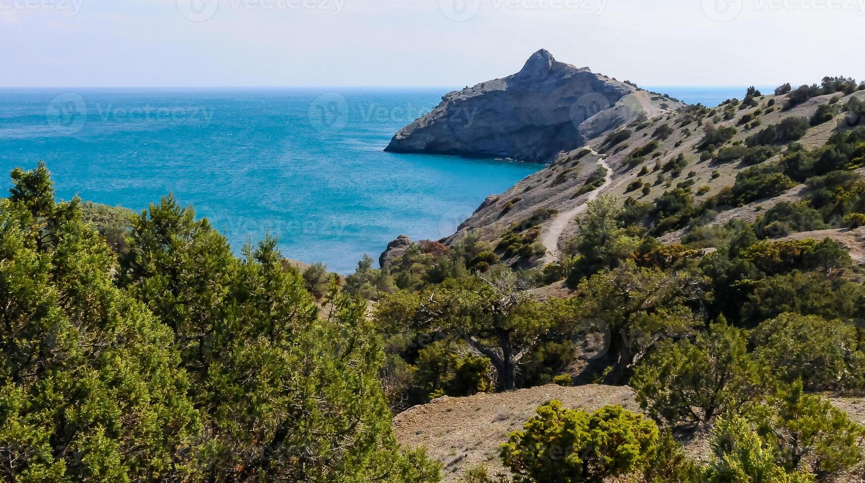 Crimean landscape, view of Cape Kapchik, Novy Svet, Crimea photo