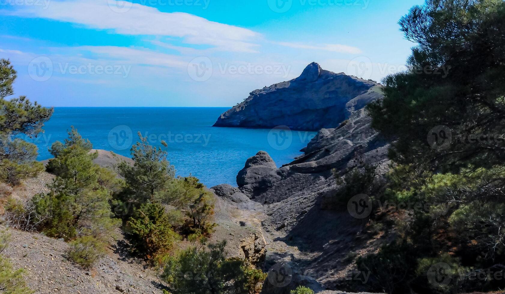 Crimean landscape, view of Cape Kapchik, Novy Svet, Crimea photo