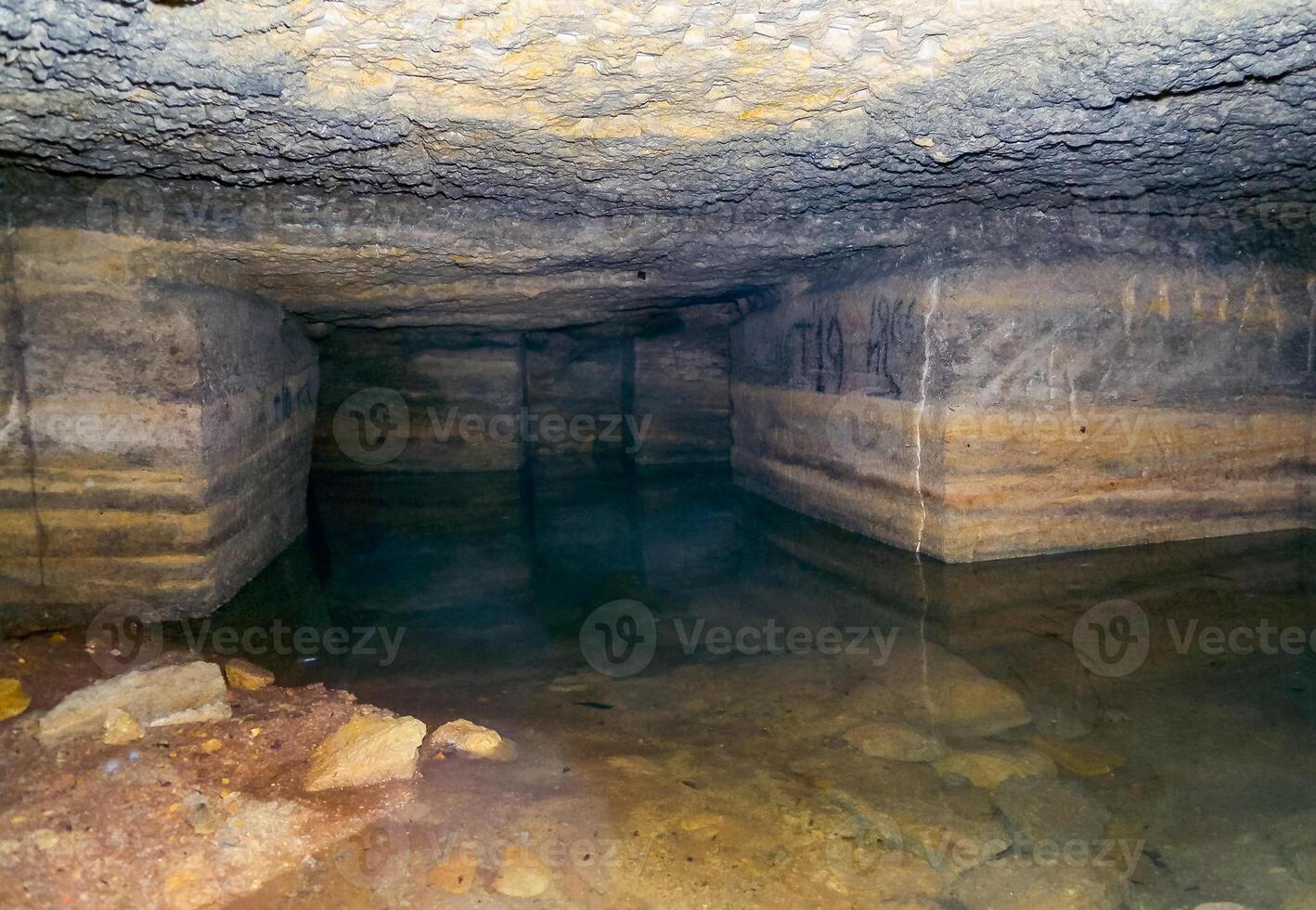 Odessa catacombs flooded with water, historical tourist site photo