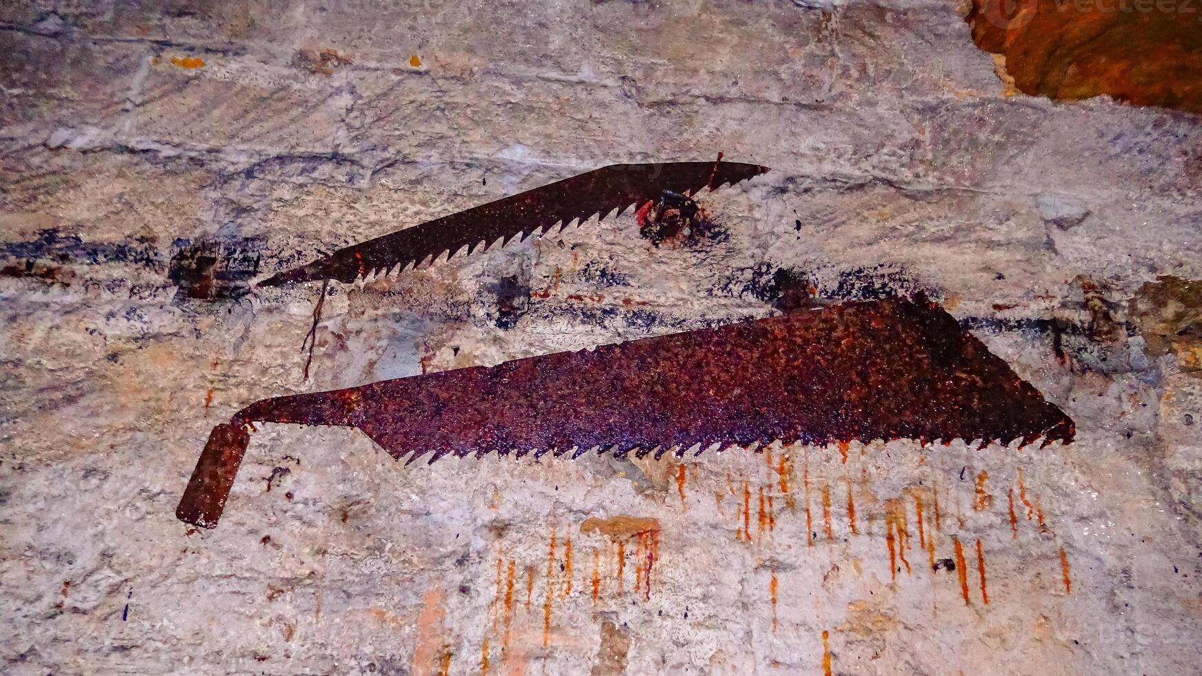 An ancient saw for extracting stone from shell rock in the Odessa catacombs photo