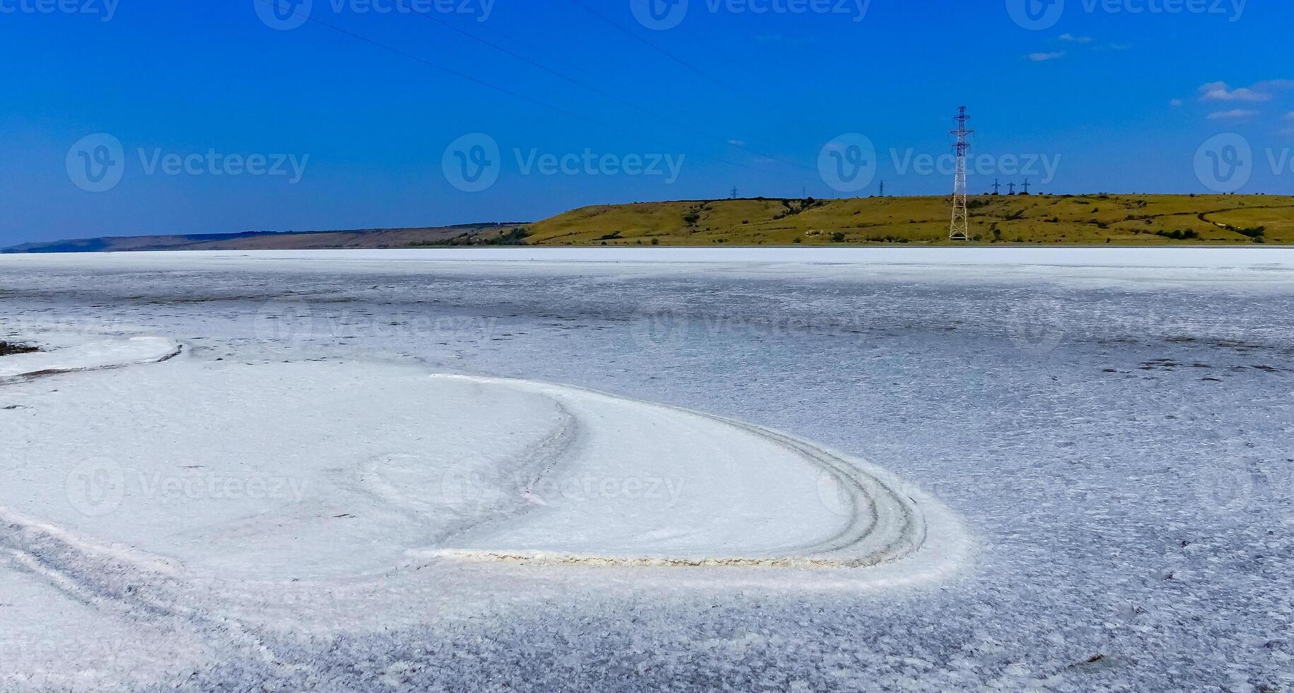 covered with a layer of white self-precipitating common salt photo