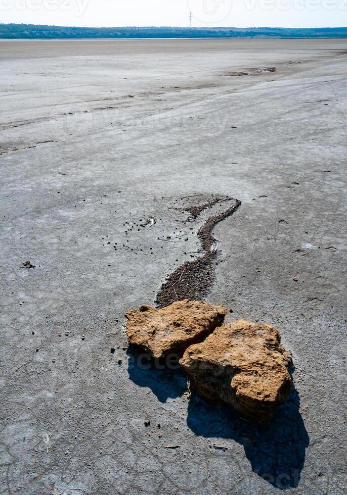 Shell stones in the valley of the drying up hyperhaline Kuyalnik estuary, Odessa region photo