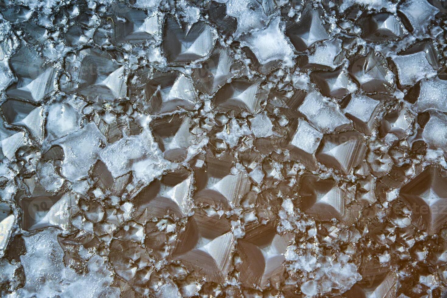 Rectangular crystals of self-precipitating table salt at the bottom of the Kuyalnik Estuary photo