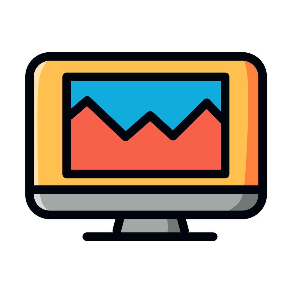 monitor icon that displays a graphic image vector