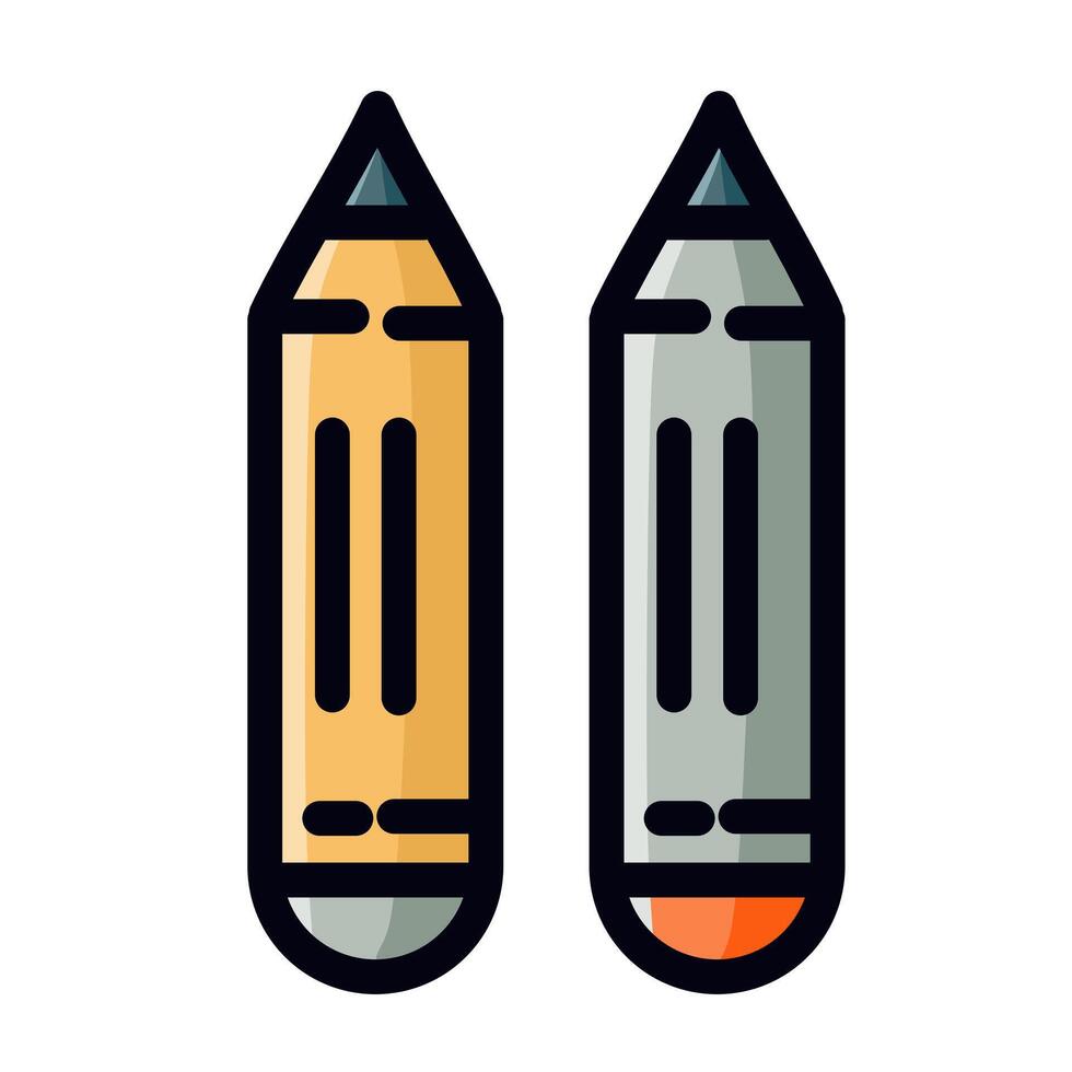 Set of pencils icon with different colors vector