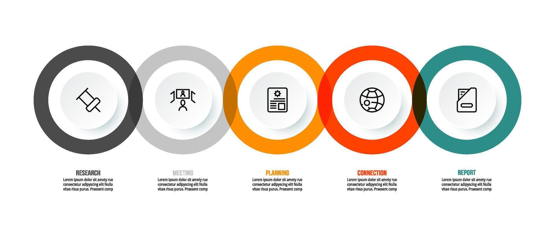 Circle timeline infographic template. vector