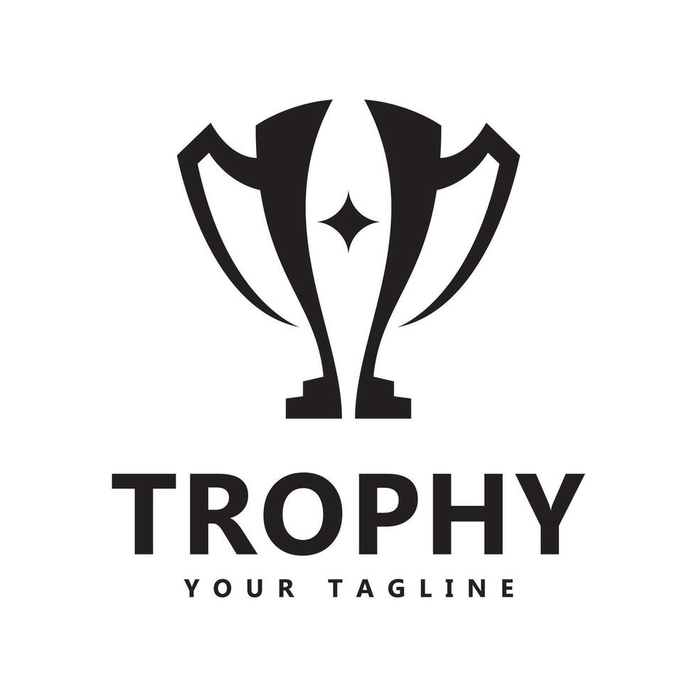 Trophy cup logo template concept illustration vector