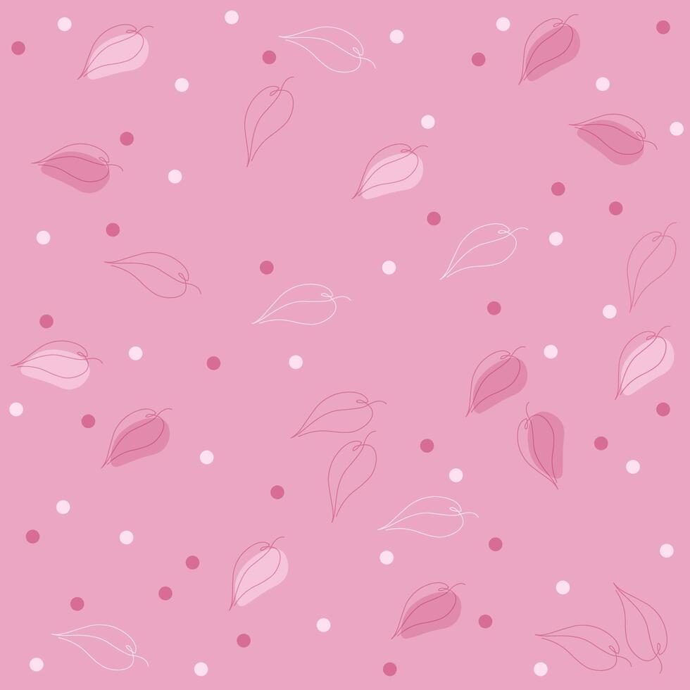 Leaves pattern. Spring print. One line stile vector