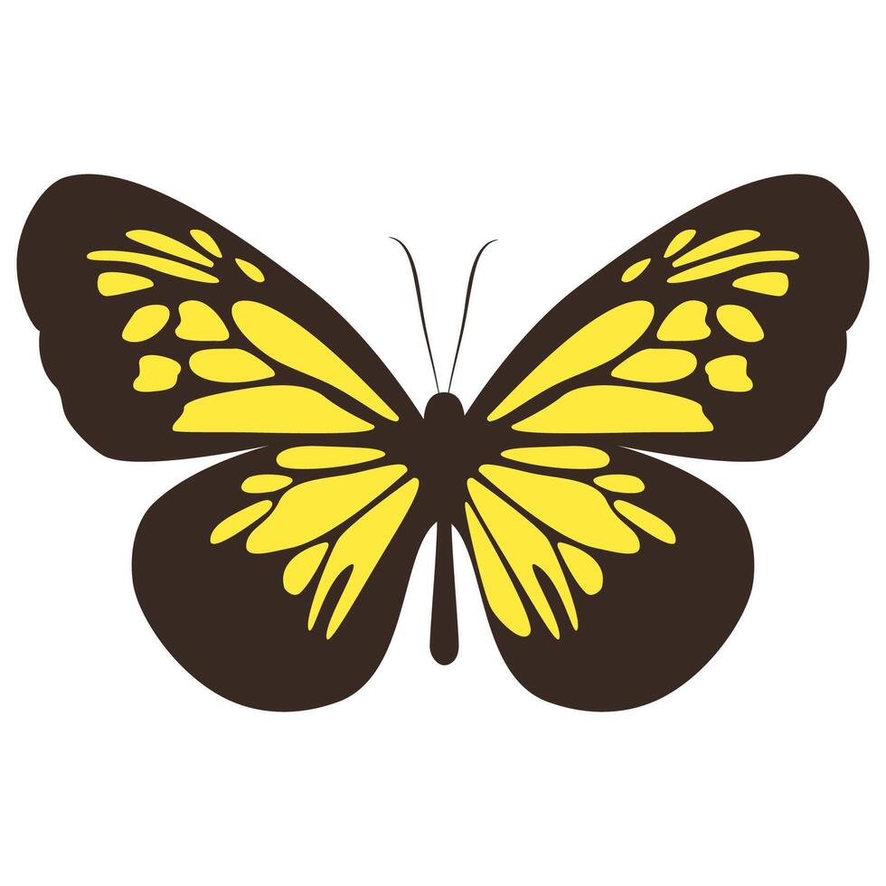 Simple yellow butterfly vector