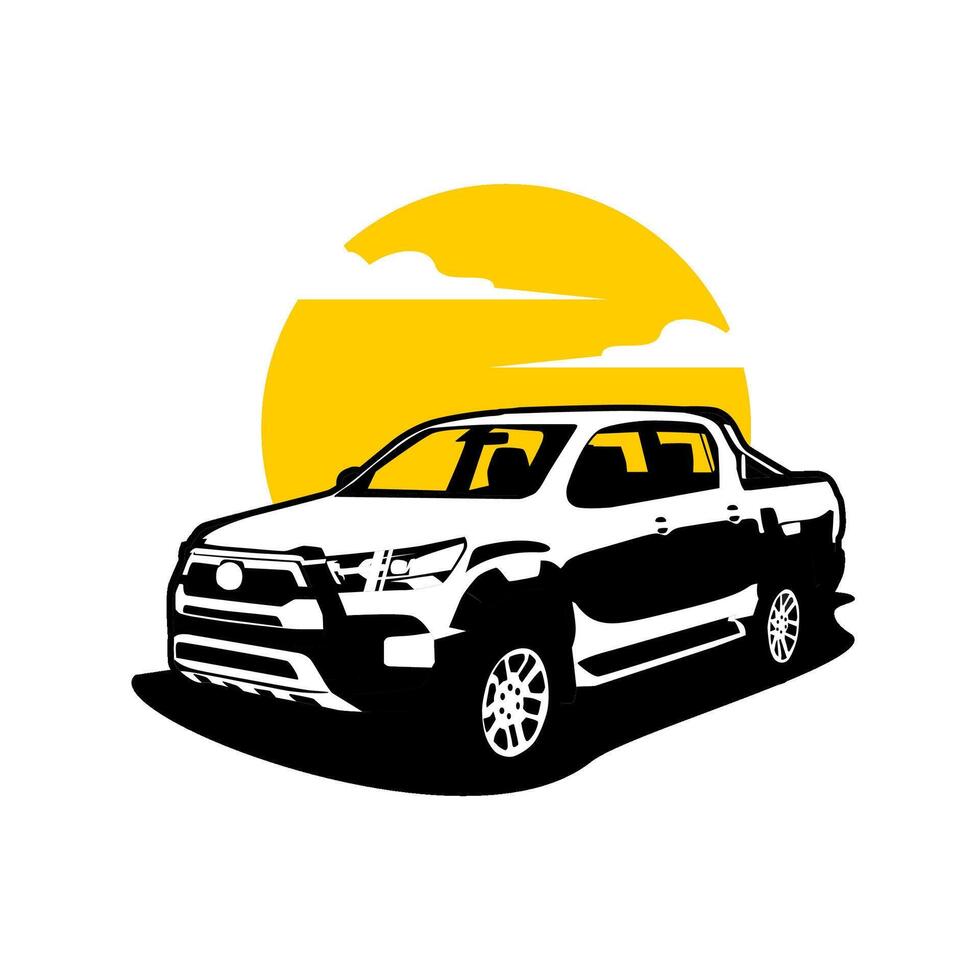 suv car double cabin truck offroad 4x4 illustration vector