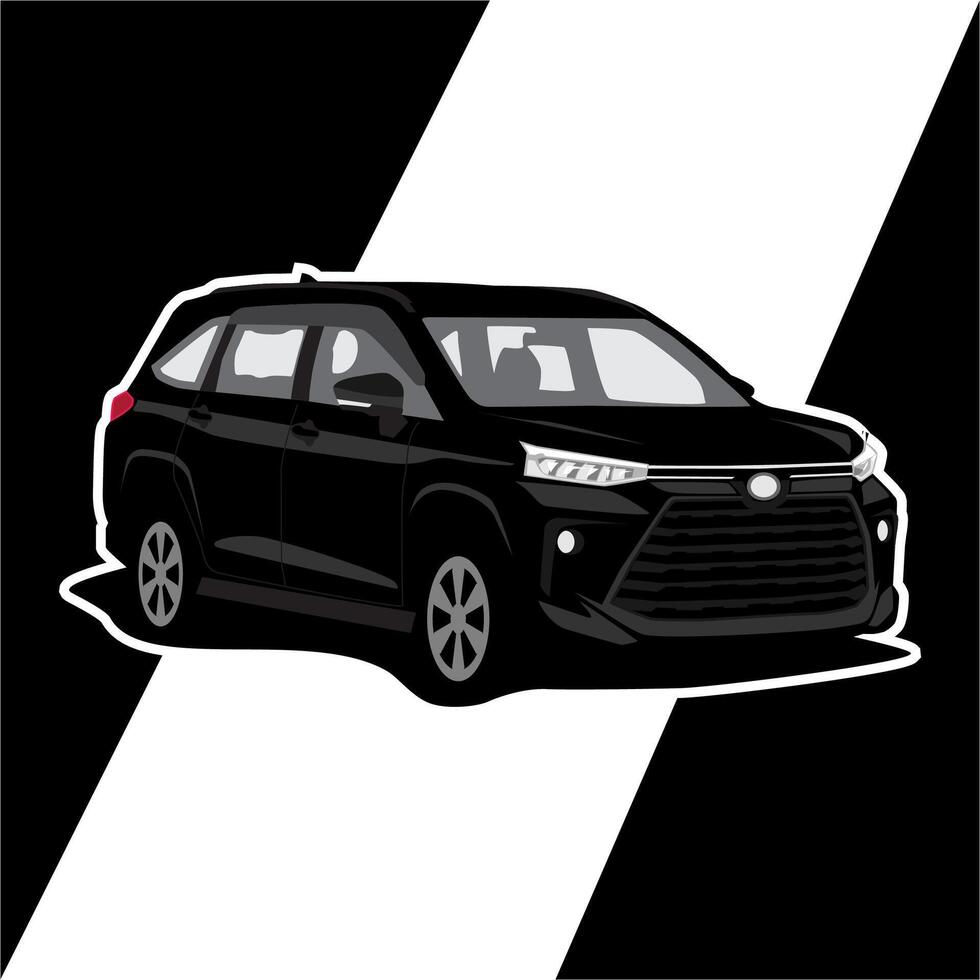mpv car model premium cartoon illustration vector