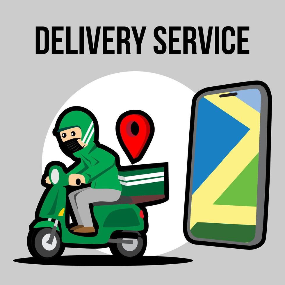 scooter delivery service illustration vector