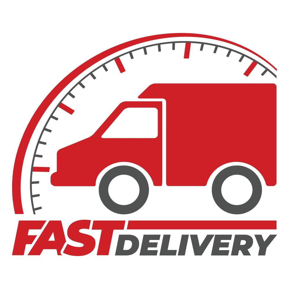 Fast delivery label design for online business vector
