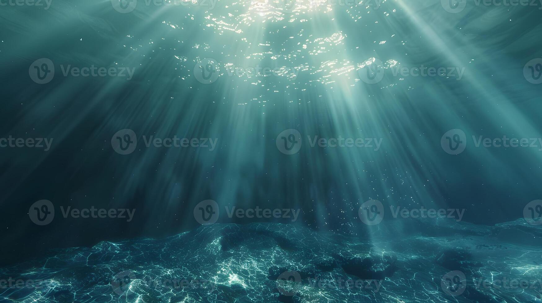 Beautiful underwater scenery with various types of fish and coral reefs photo