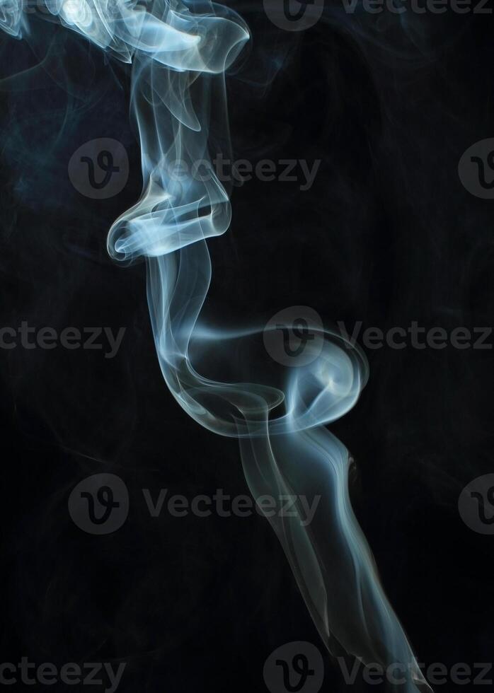 Abstract White Smoke Texture Moves on Black Background Plume of Smoke Wave Design Wallpaper. Design Element. Abstract Texture photo
