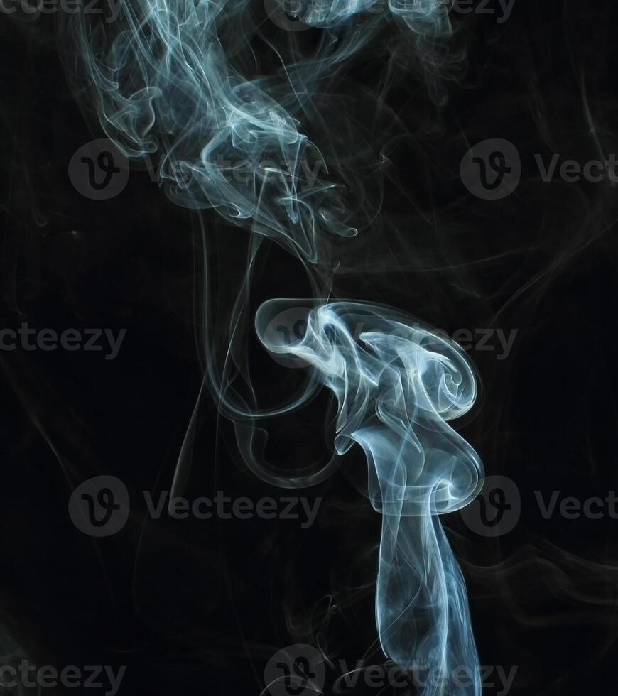 Abstract White Smoke Texture Moves on Black Background Plume of Smoke Wave Design Wallpaper. Design Element. Abstract Texture photo