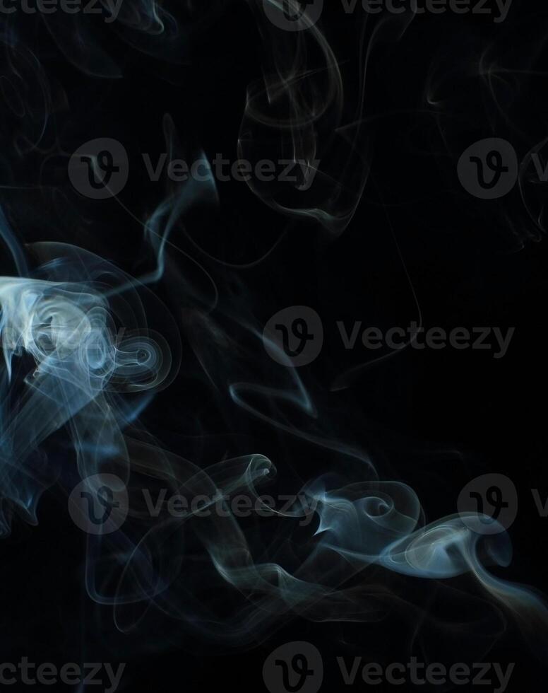 Abstract White Smoke Texture Moves on Black Background Plume of Smoke Wave Design Wallpaper. Design Element. Abstract Texture photo