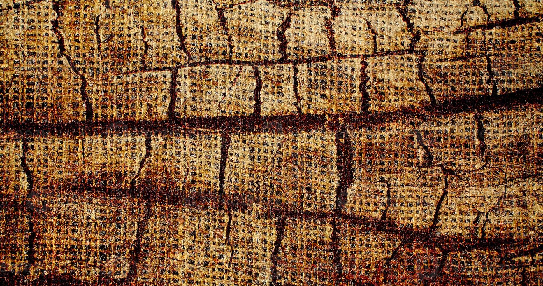 Natural Linen Material Textile Canvas Fabric Texture Background Close-up Detail of Fabric Natural Color Hemp Material Pattern Design Wallpaper. Can be Used as Background or For Graphic Design photo