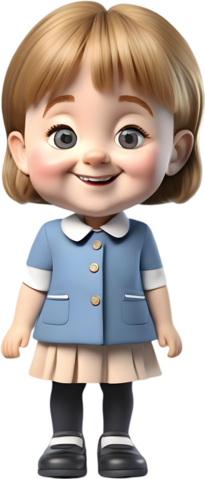 Fun German Girl Illustration for Children. . png