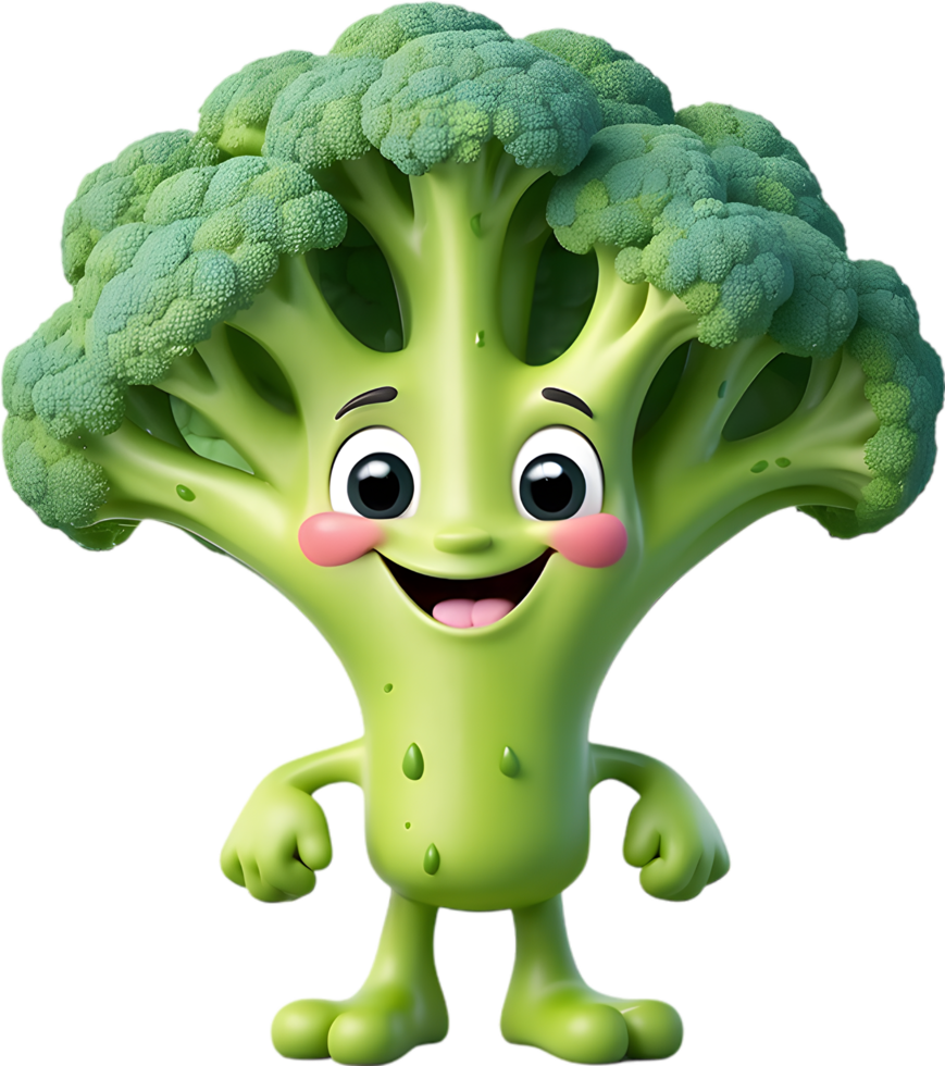 Cheerful Broccoli Cartoon for Fun Learning. . png