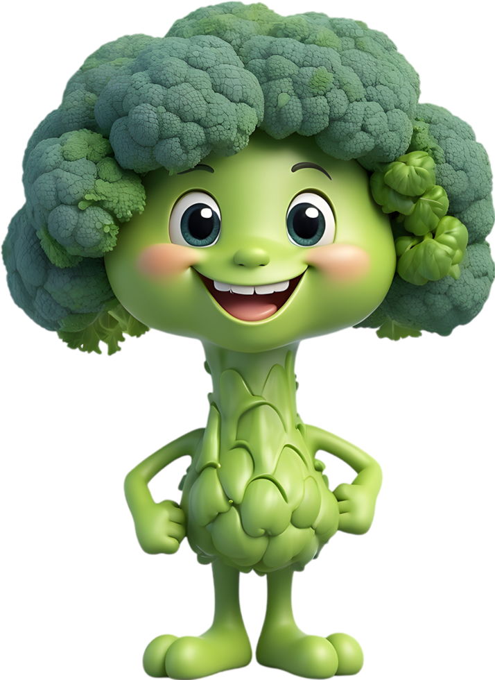 Fun Broccoli Character for Kids Art. . png