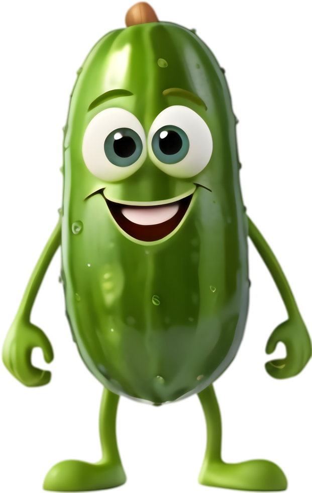 Fun Cucumber Illustration for Food Labels. . png