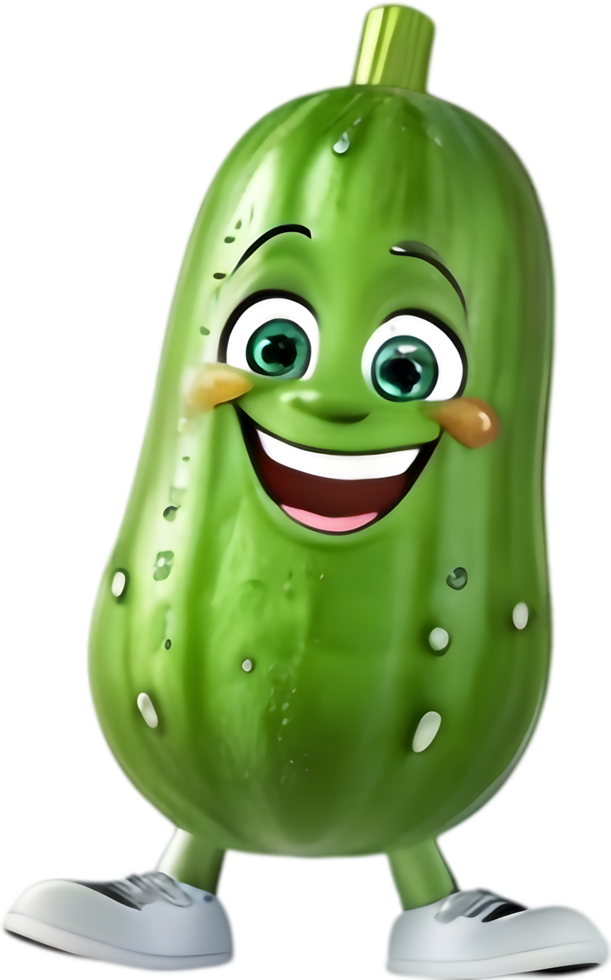 Whimsical Cucumber Design for Art Prints. . png