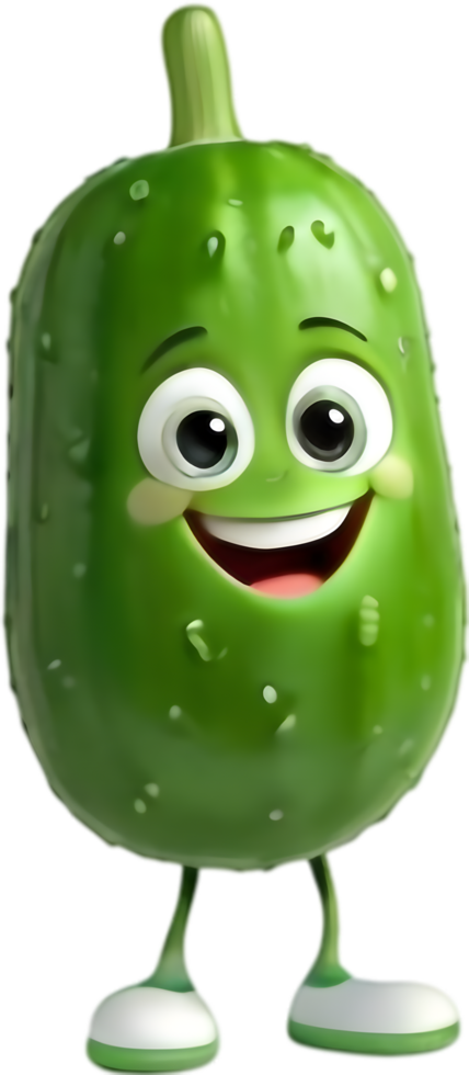 Fun Cucumber Cartoon for Graphic Projects. . png