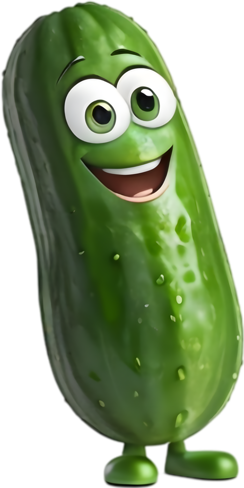 Cute Cucumber Art for Educational Materials. . png