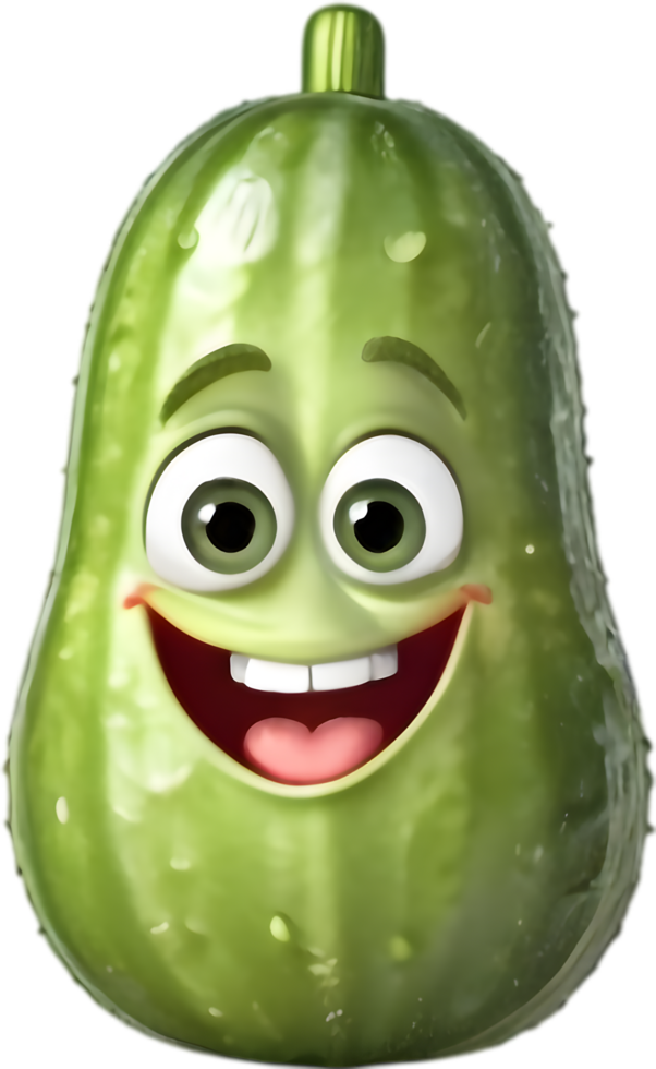 Quirky Cucumber Character for Graphic Design. . png