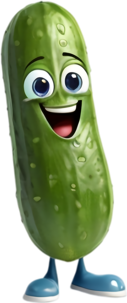 Playful Cucumber Illustration for Your Artwork. . png