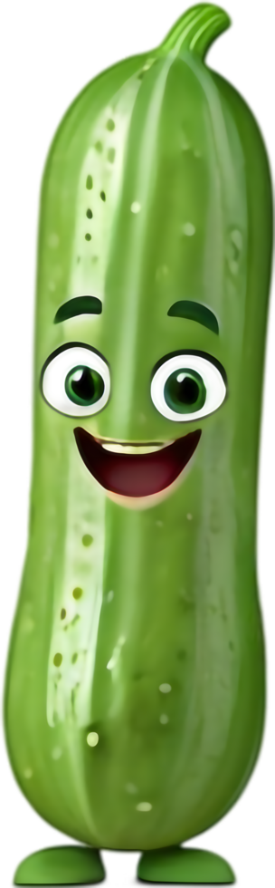 Whimsical Cucumber Character for Creative Use. . png